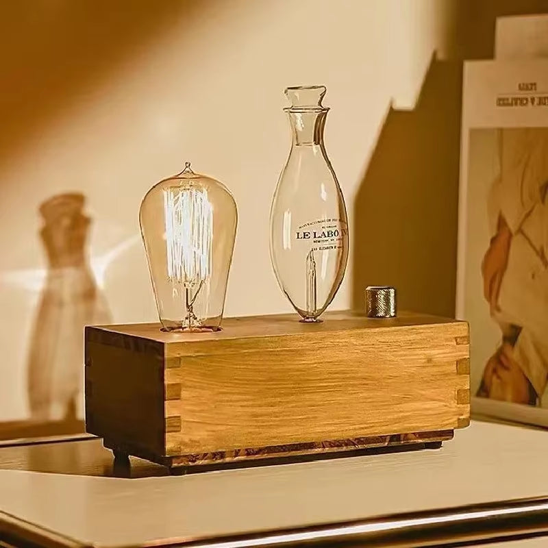 Transform Your Space with the Vintage Aroma Diffuser: A Stylish Tungsten Filament Lamp and Humidifier for Aromatherapy Bliss