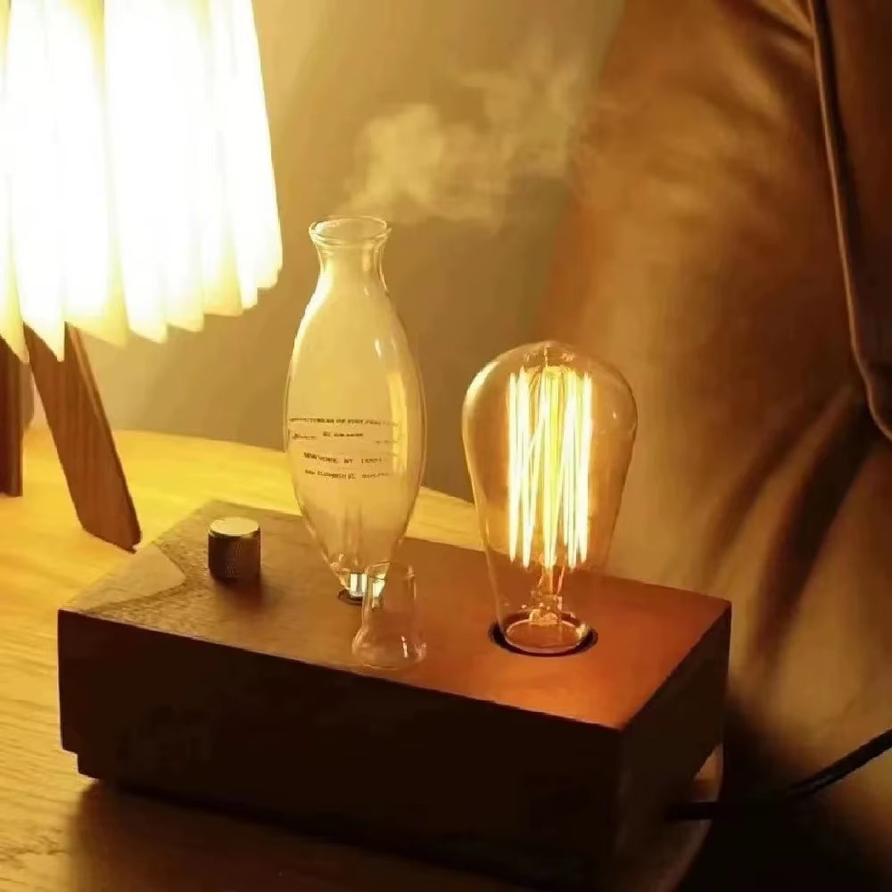Transform Your Space with the Vintage Aroma Diffuser: A Stylish Tungsten Filament Lamp and Humidifier for Aromatherapy Bliss